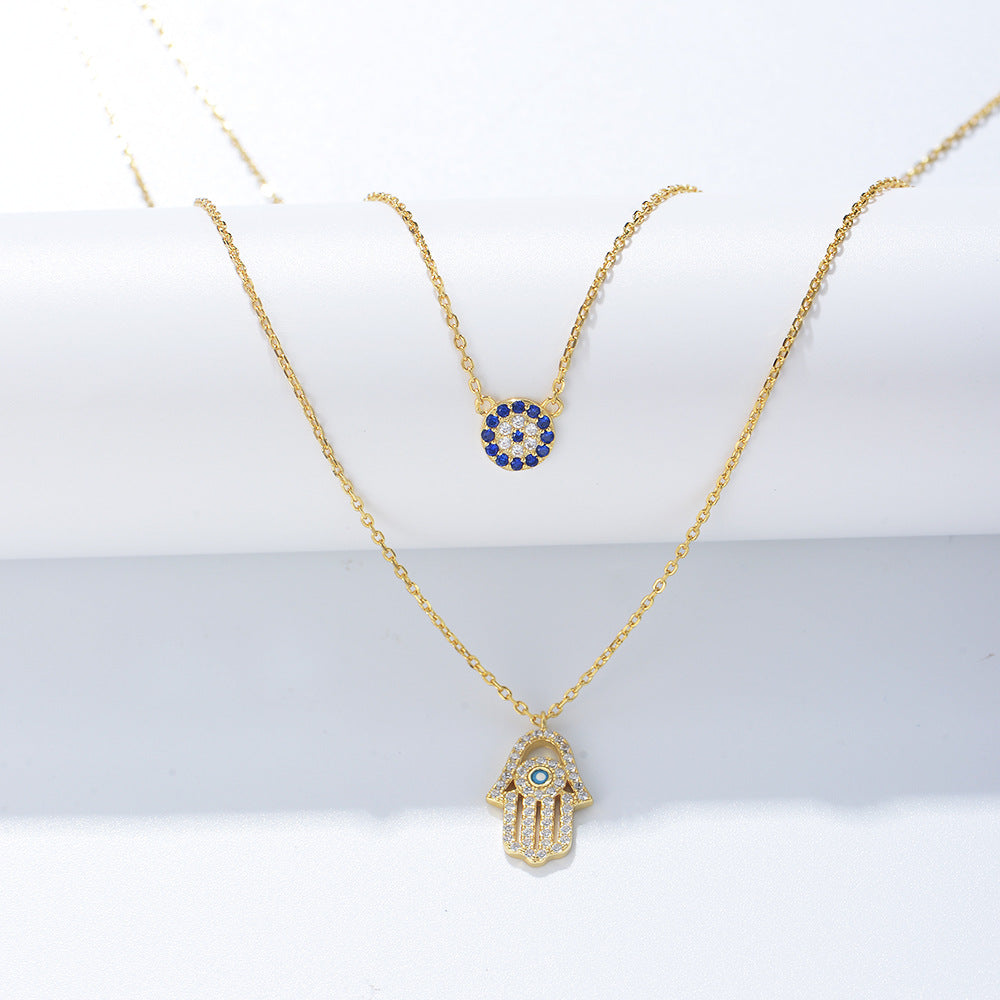 Hamsa's Gaze Embrace Necklace