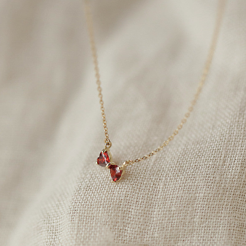 Twin Hearts Bowlace Necklace
