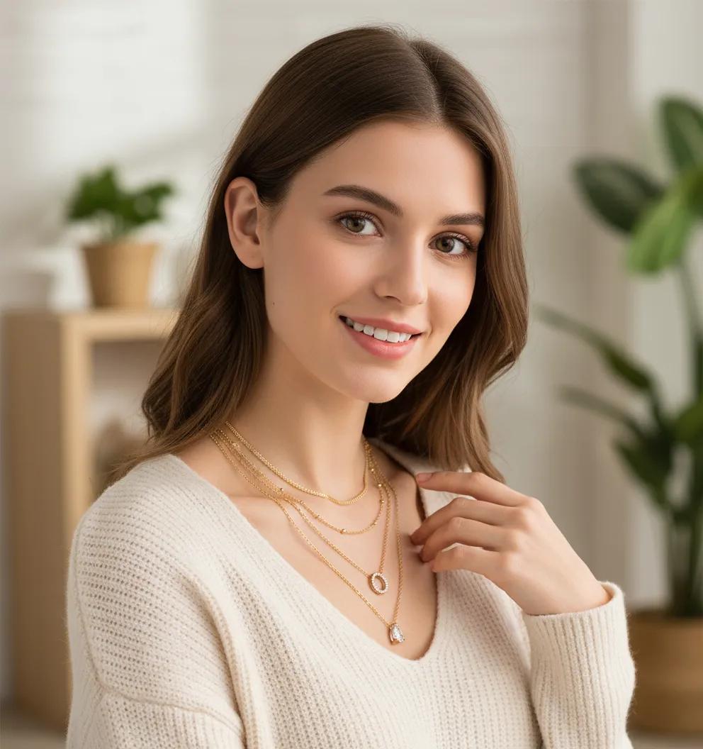 Multi-Layer Pear Glow Necklace