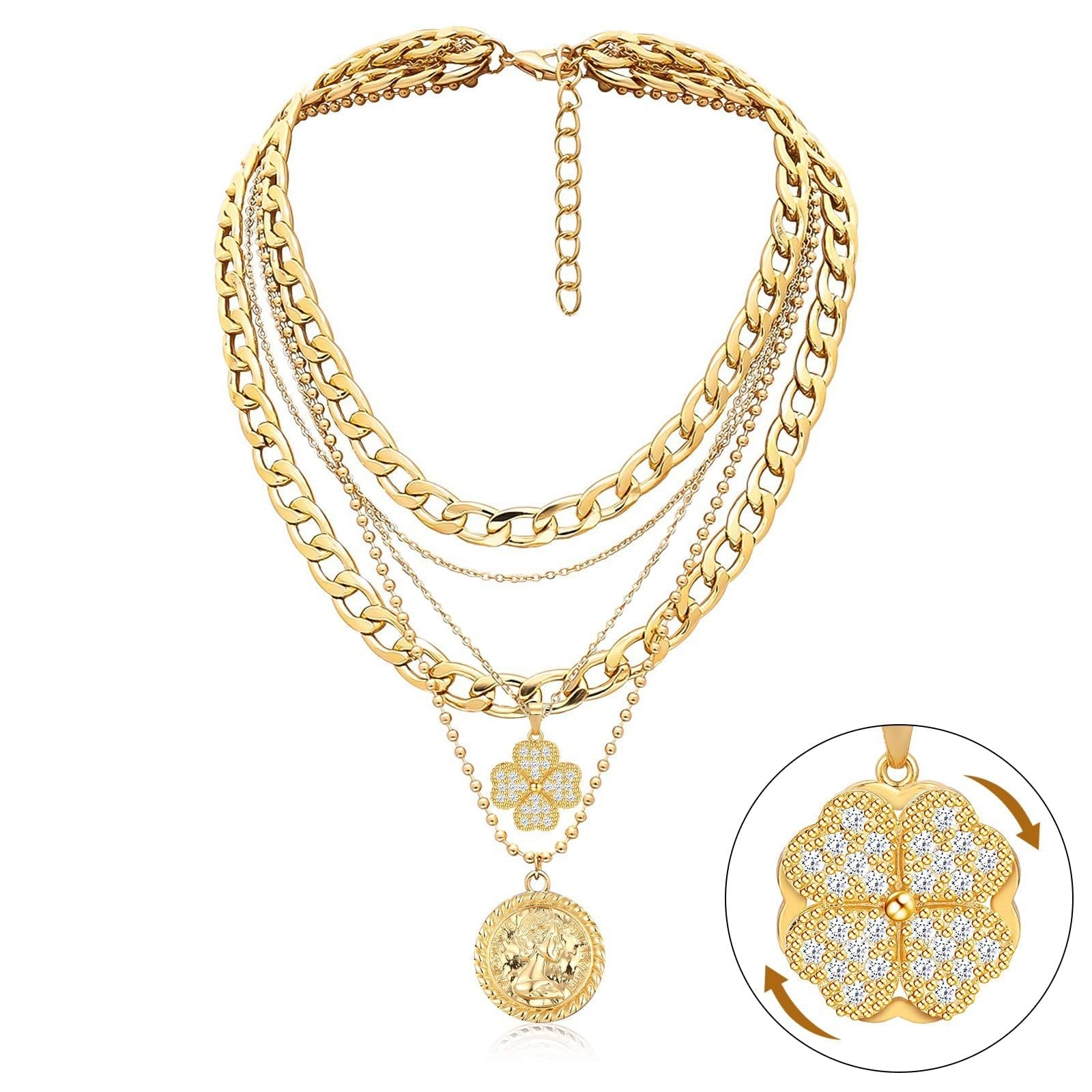 Golden Divinity Layered Necklace