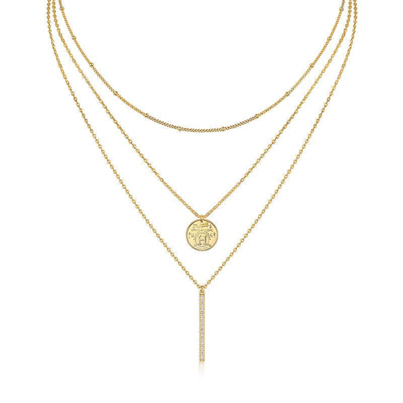 Coin Bar Layer Necklace