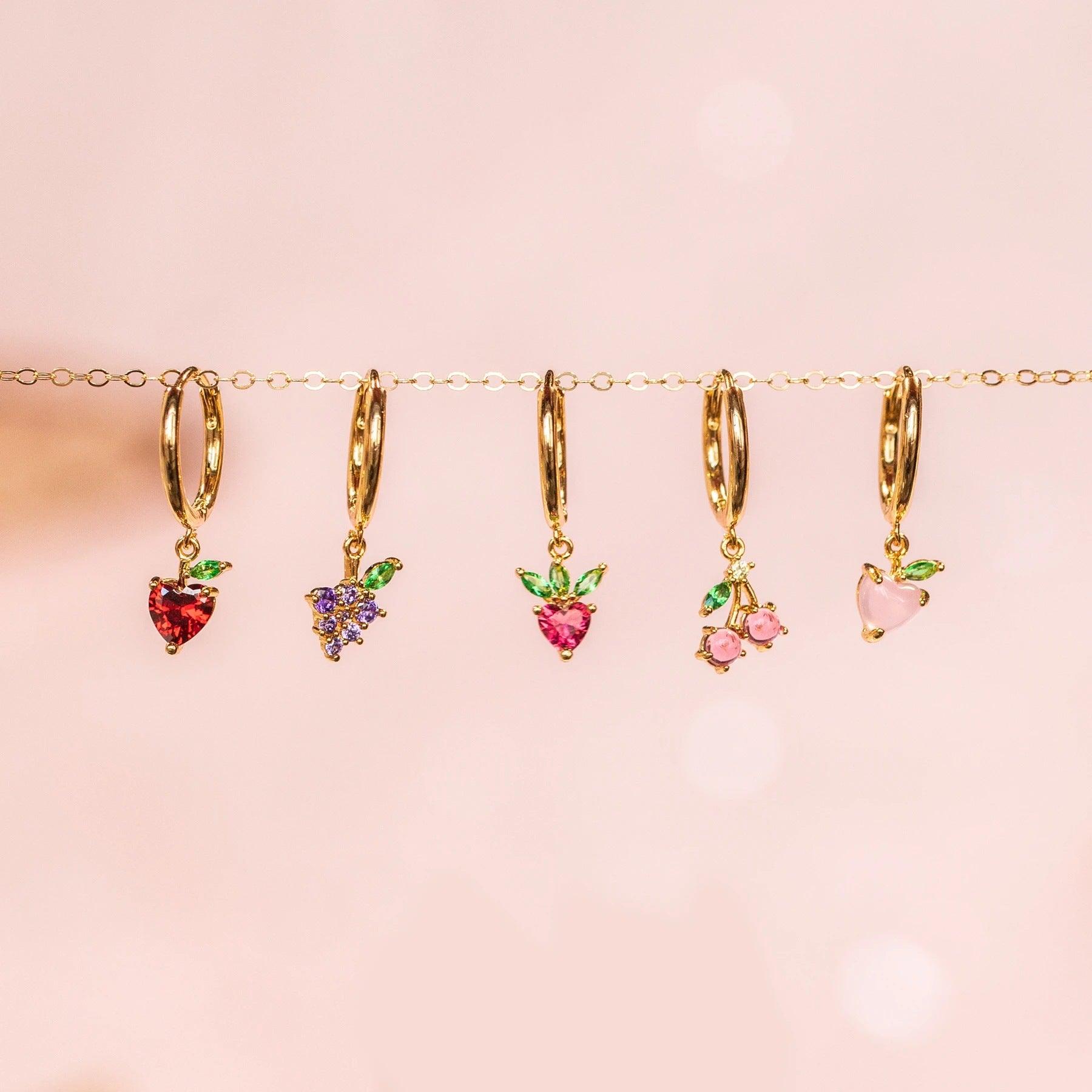 Juicy Jewels Drop Earrings (Apple)