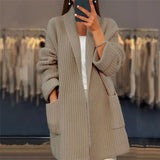 Lynelle. - Knitted Wool Cardigan With Pockets