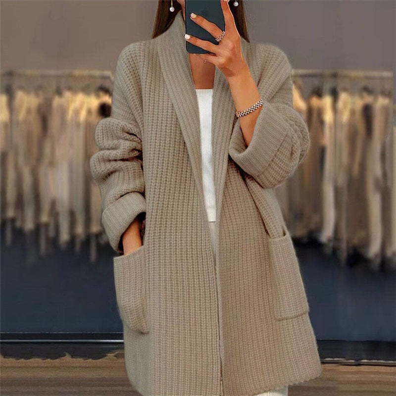 Lynelle. - Knitted Wool Cardigan With Pockets