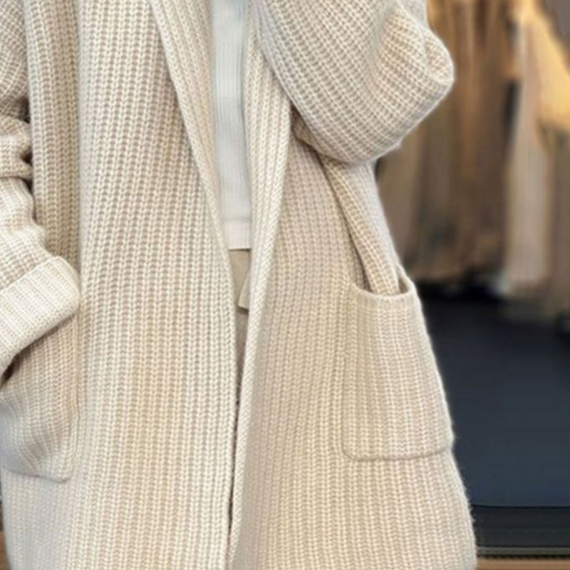 Lynelle. - Knitted Wool Cardigan With Pockets