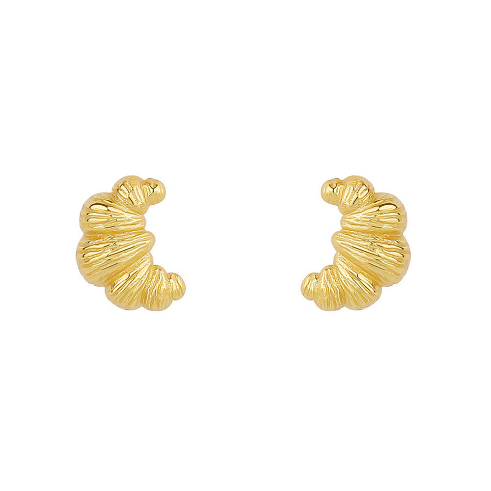 Golden Croissant Studs Earrings