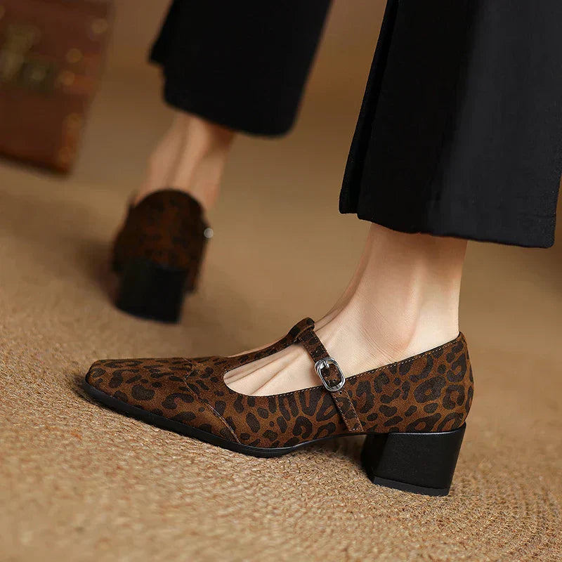 Lynelle™ | Kalvoria Leopard Mary Janes