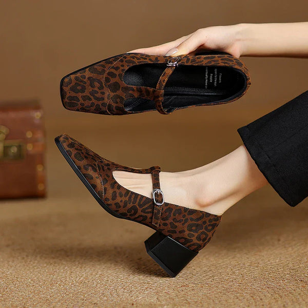 Lynelle™ | Kalvoria Leopard Mary Janes