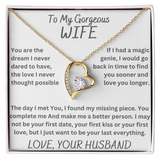 To My Gorgeous Wife Love Necklace