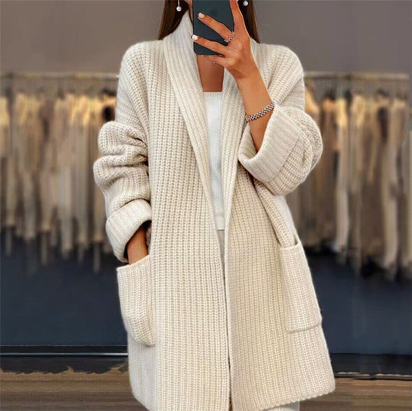 Lynelle. - Knitted Wool Cardigan With Pockets