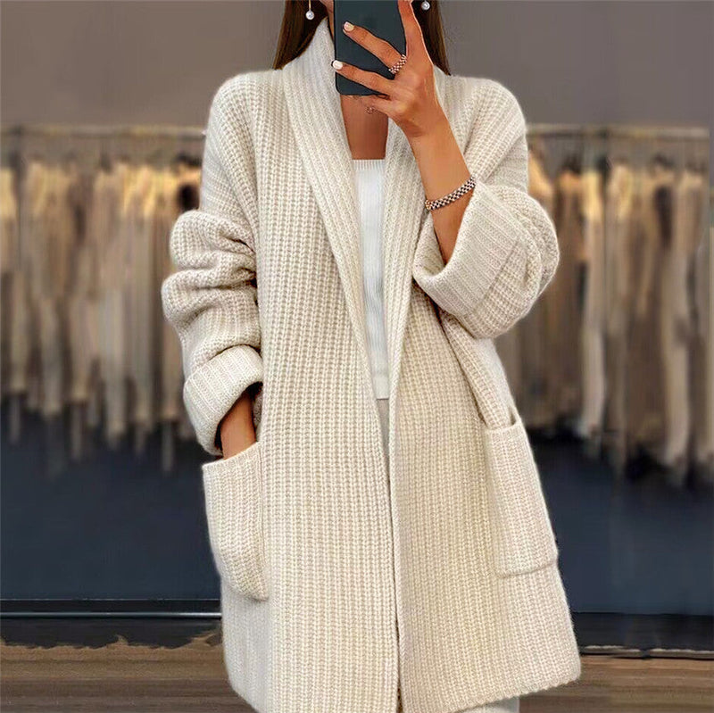 Lynelle. - Knitted Wool Cardigan With Pockets
